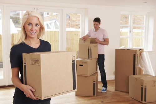 Commercial moving team working in a Brixton business relocation