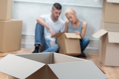 Handling furniture carefully in a Brixton apartment building