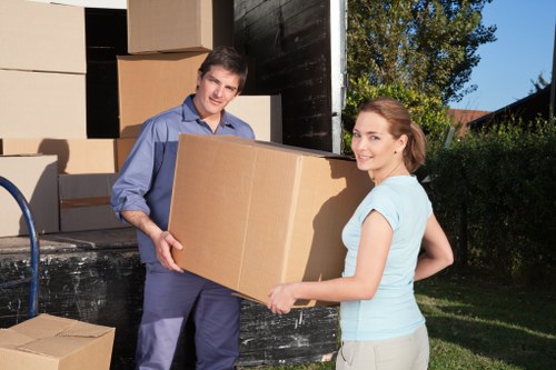 Loading office furniture near a Brixton commercial property